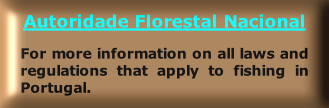 Autoridade Florestal Nacional

For more information on all laws and regulations that apply to fishing in Portugal.