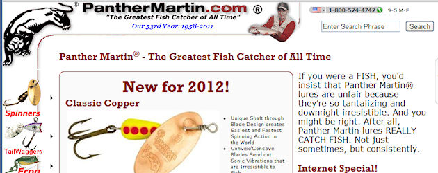 Nova colher Panther Martin 2012 Nova colher Panther Martin 2012 Novidade Panther Martin 2012