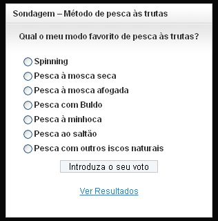 Sondagem perfil pescador TrutasPT Sondagem perfil pescador TrutasPT Perfil do pescador que visita o nosso site.